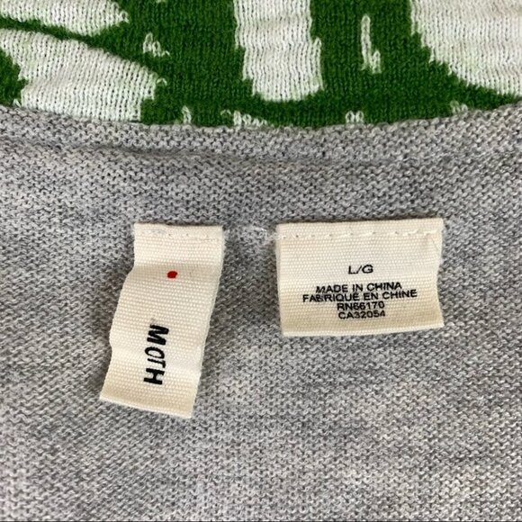 ANTHROPOLOGIE Moth I Grey I Sweater Cardigan I Green Bow - Picture 11 of 13